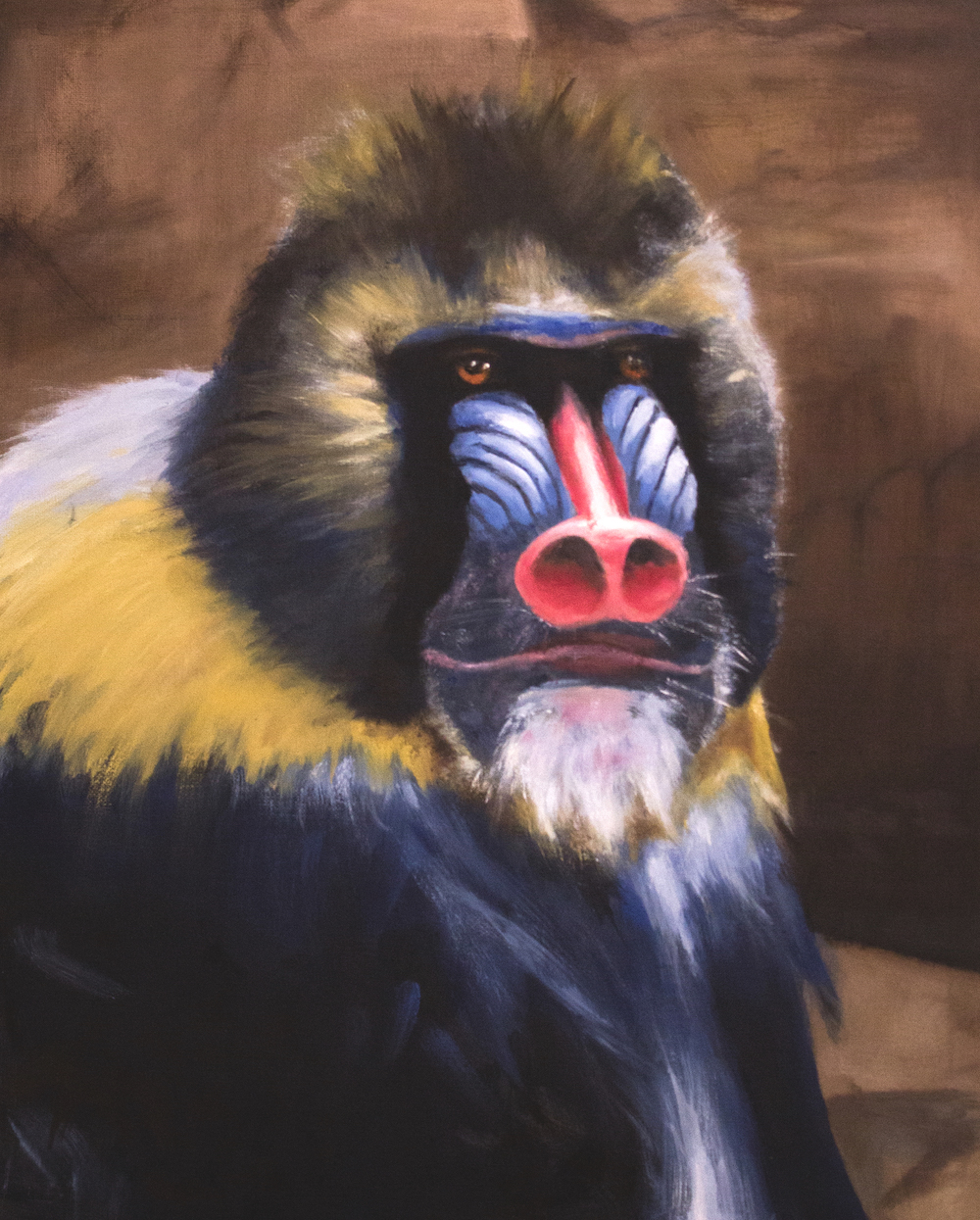 Mandrill oil painting